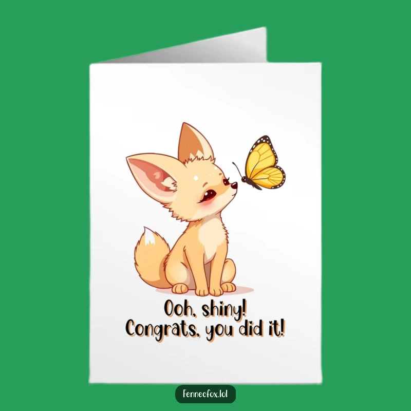 Free Printable Fennec Fox Congrats Card - Humorous Downloadable Celebration Art