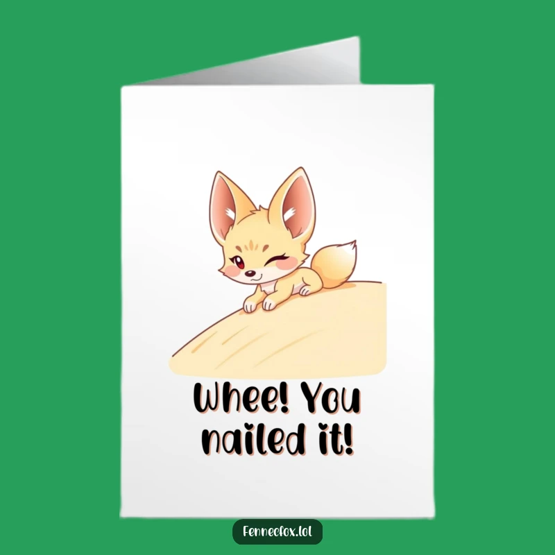 Free Printable Fennec Fox Congrats Card: Smooth Moves Downloadable Gift