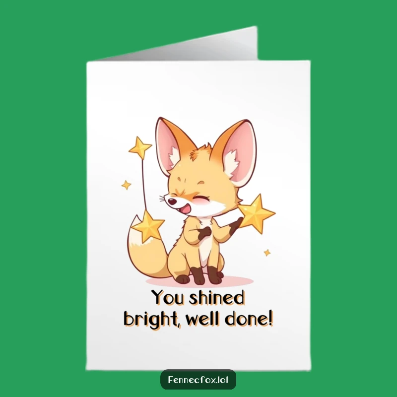 Free Printable Fox Congrats Card: Funny Downloadable Gift for Shining Success!