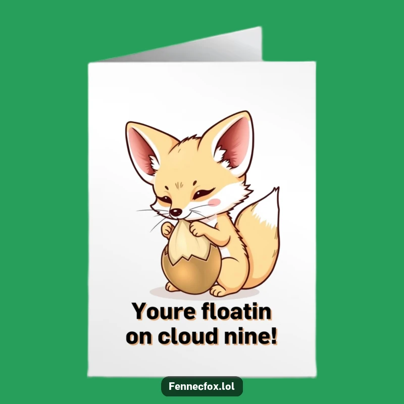 Free Printable Congrats Card: Playful Fennec Fox, Perfect DIY Downloadable Gift