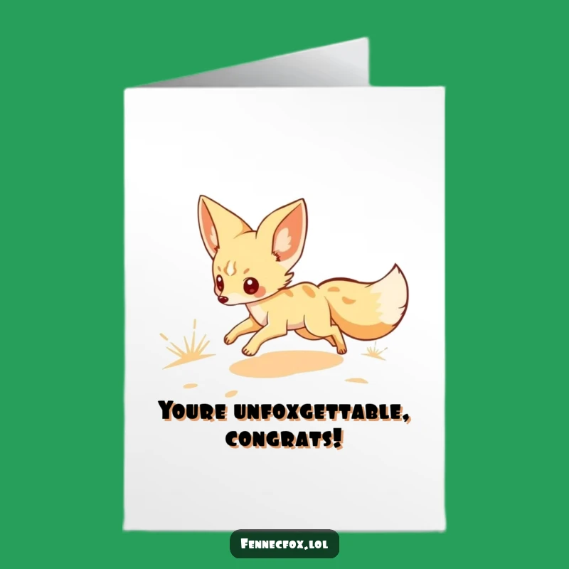 Free Printable Congratulations Card: Funny Fennec Fox, DIY Downloadable Gift