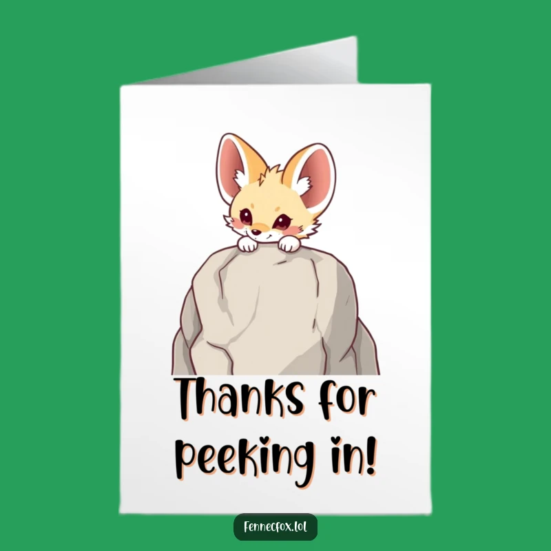 Curious Fennec Fox Thank You: Free Printable for a Peek of Gratitude!