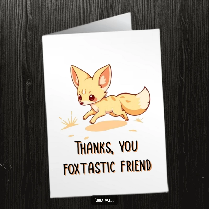 Funny Free Printable Thank You Card featuring a fennec fox, a cute DIY thank you gift.
