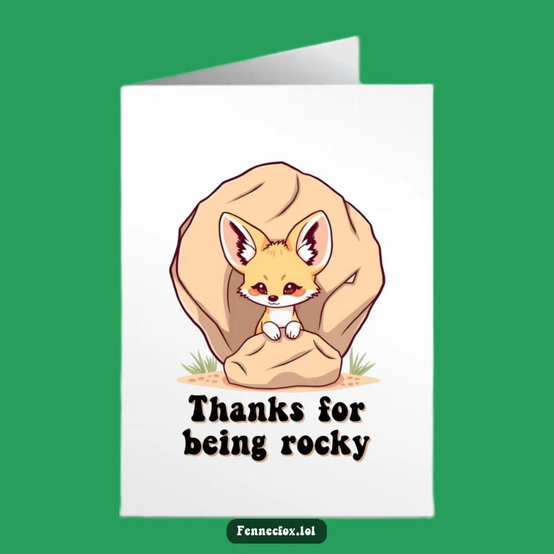Free Printable Thank You Card: Shy Fennec Fox, Heartfelt Downloadable Gift