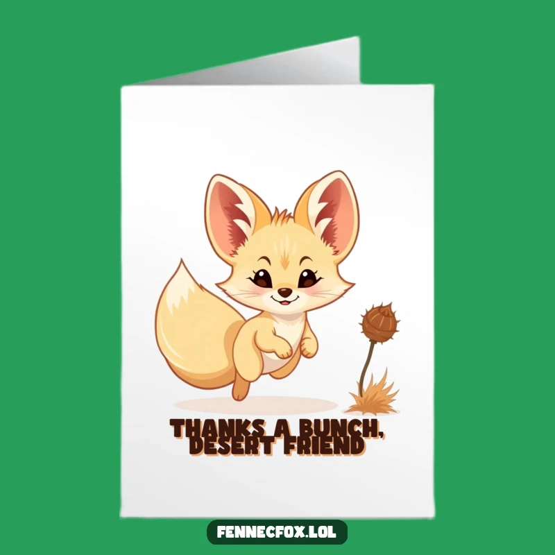 Free Printable Fennec Fox Thank You Card: Adorable Desert Gratitude Downloadable Gift