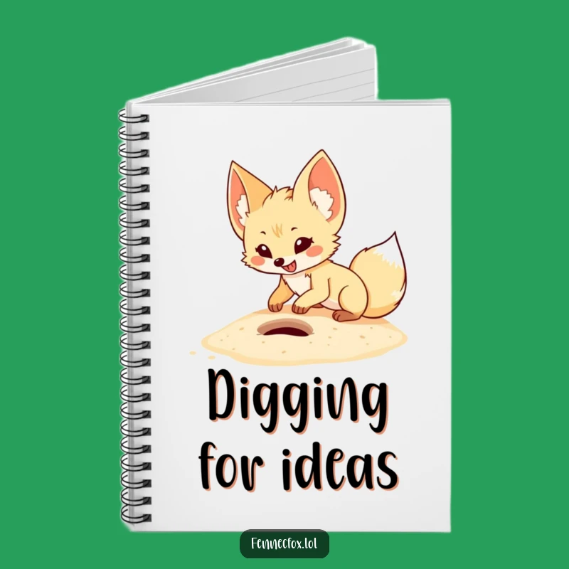 Funny Fennec Fox Digging Notebook: Journal Cartoon Energy Fun, Perfect Gift