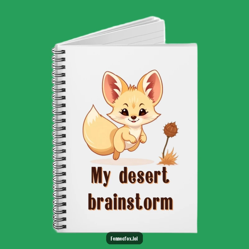 Funny Fennec Fox Chasing Tumbleweed Notebook - Desert Humor Journal
