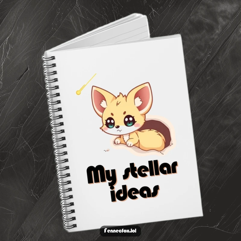 Funny Fennec Fox Comet Notebook: An excited fennec fox peeks from its burrow, eyes wide with wonder at a passing comet.