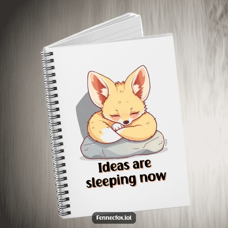 Funny Fennec Fox Notebook: Features a sweet fennec fox sound asleep in the cool shade of a rock, ideal for journaling.