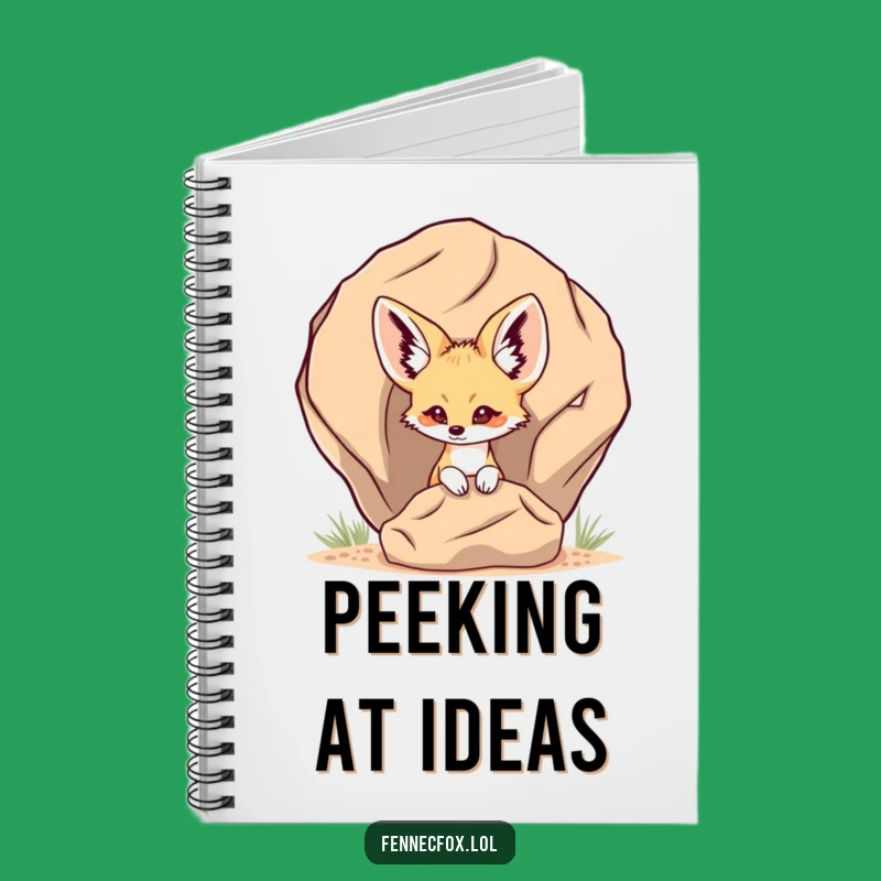 Funny Fennec Fox Peek-a-Boo Notebook - Jot Down Ideas with Foxy Curiosity