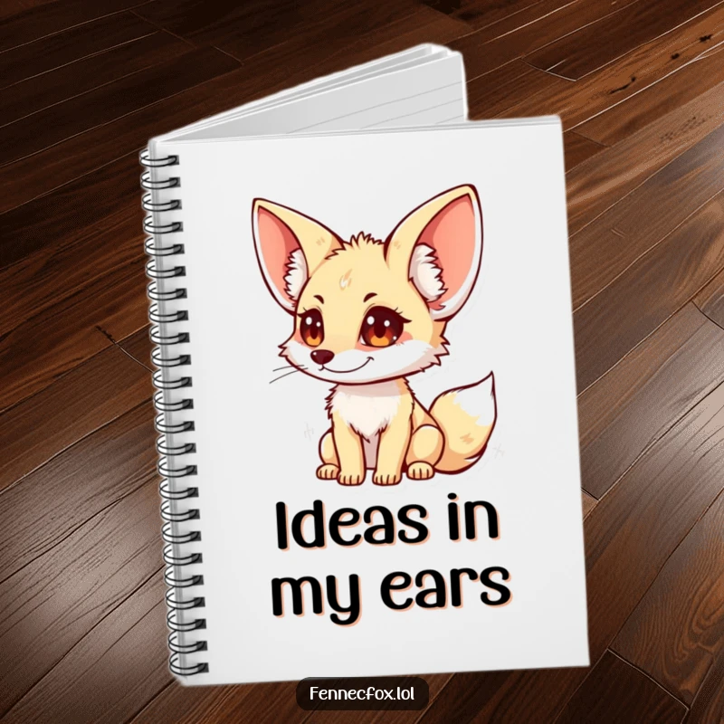 Funny fennec fox notebook with a character whose large ears suggest attentiveness and the keeping of secrets.