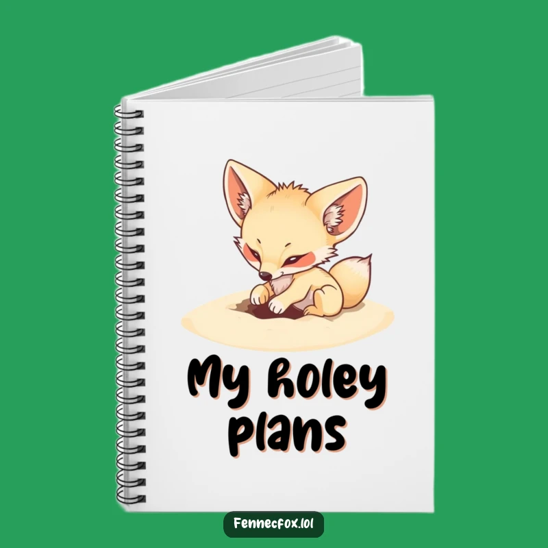 Funny Fennec Fox Digging Notebook - Jot Down Your Energetic Ideas