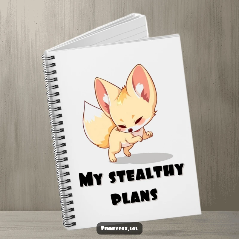 Funny Notebook, a fennec fox playfully pouncing on its shadow, providing space for notes and creative ideas.