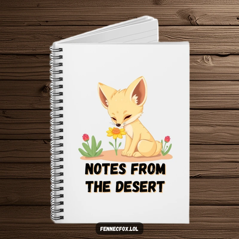 Funny Fennec Fox Notebook: A cute and humorous journal with a fennec fox sniffing a desert flower, perfect for notes, sketches, and daily journaling.