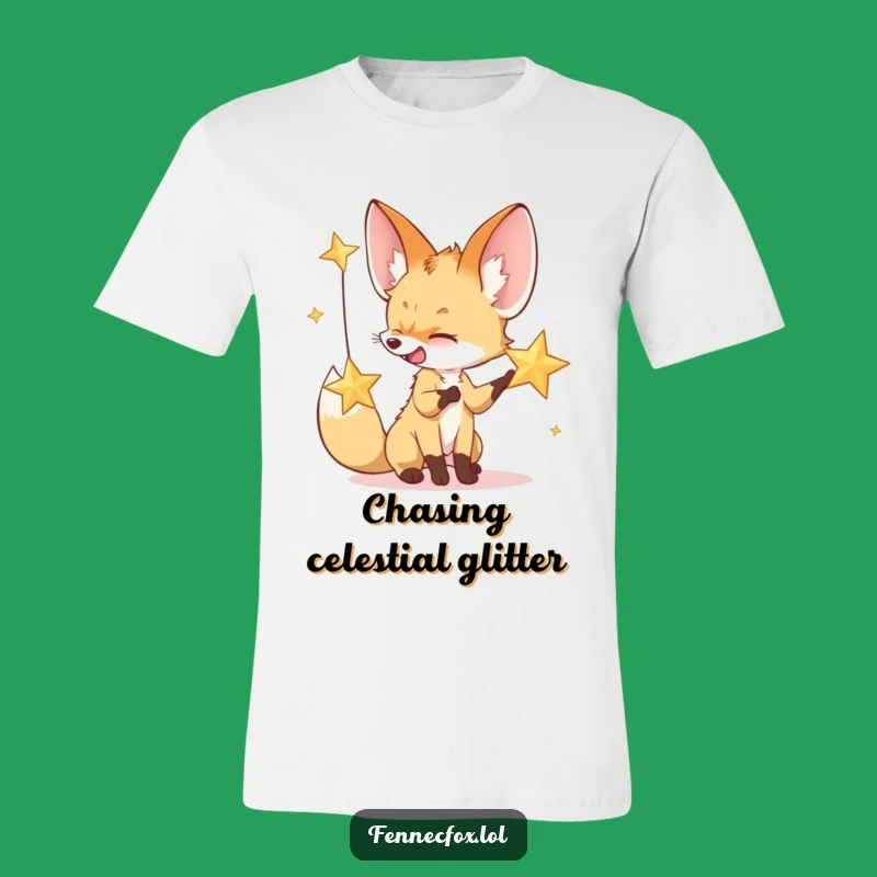 Funny Fennec Fox Star T-Shirt: Playful Night Sky & Perfect Gift