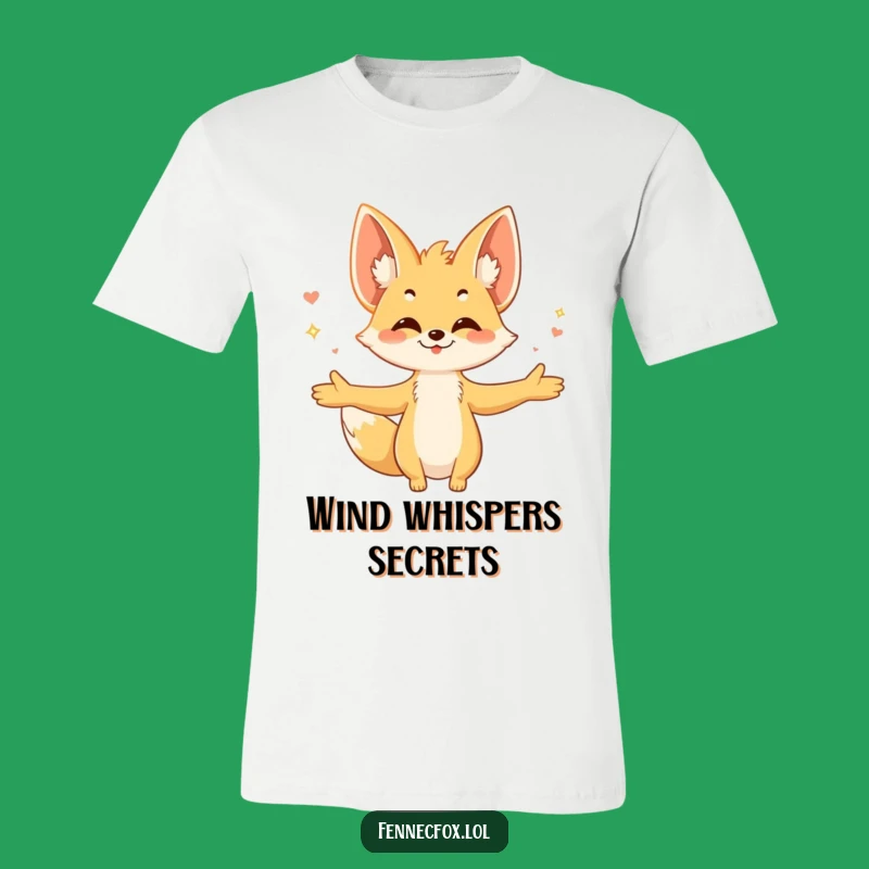 Funny Fennec Fox Breeze Embrace Tee: Joyful Character, Hilarious Gift Shirt