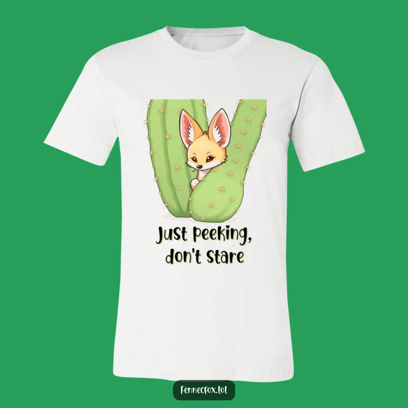 Funny Fennec Fox Cactus T-Shirt: Cute Desert Animal Tee, Hilarious Funny Gift