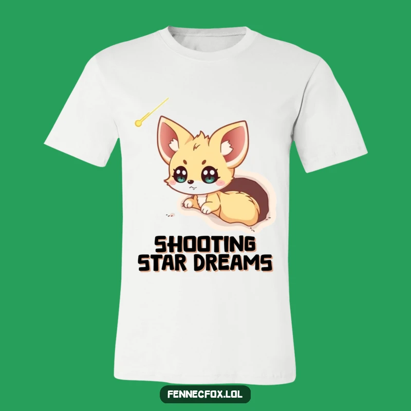 Funny Fennec Fox Comet T-Shirt: Excited Explorer Fox - Comedic Gift Apparel