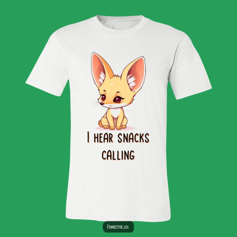 Funny Fennec Fox Eavesdropping T-Shirt - Big Ears, Big Laughs