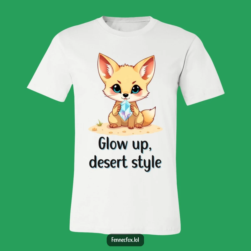 Funny Fennec Fox Gemstone Shirt: Desert Treasure Hunter Tee, Cool & Funny Gift