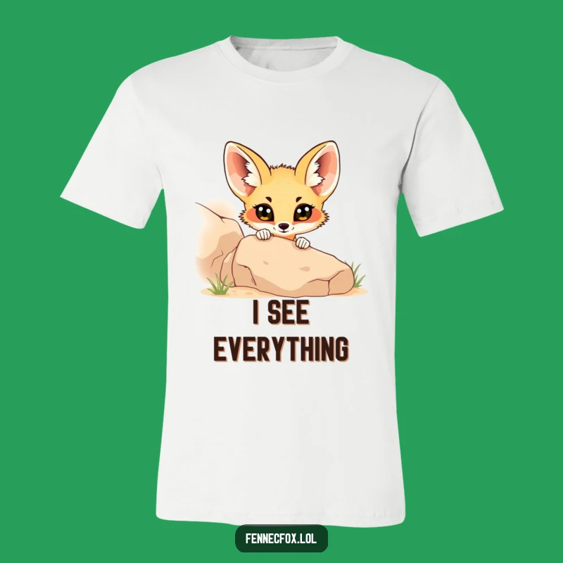 Funny Fennec Fox Peeking T-Shirt: Show Off Your Curious Side Hilariously!