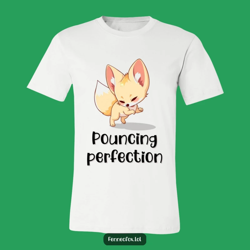 Funny Fennec Fox T-Shirt: Playful Pounce on Shadow Cute Desert Animal Style