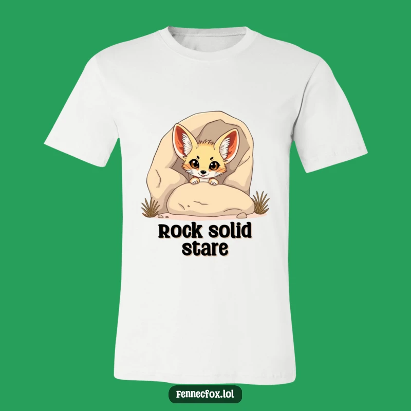 Funny Fennec Fox Peeking T-Shirt: Shy & Hilarious Desert Style!