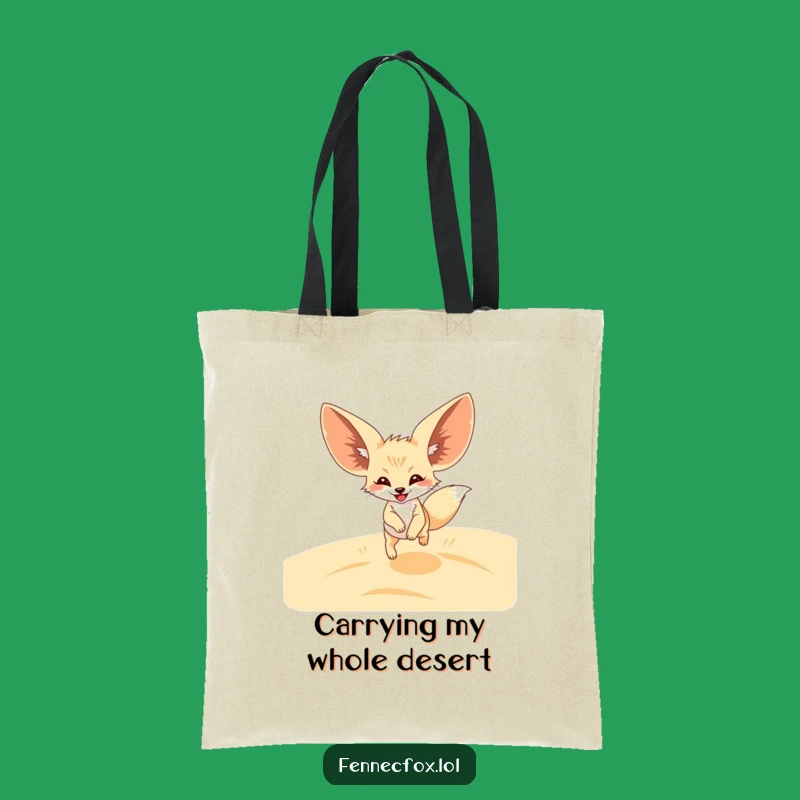 Funny Fennec Fox Leaping Tote Bag: Hilarious Desert Carry-All Gift