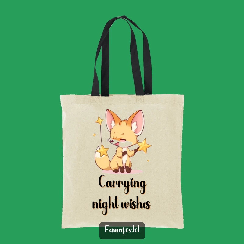 Funny Fennec Fox Tote Bag: Desert Starlight & Perfect Gift