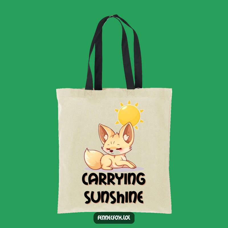 Funny Fennec Fox Tote Bag: Carry Luxurious Stretch Under Warm Sun Bliss