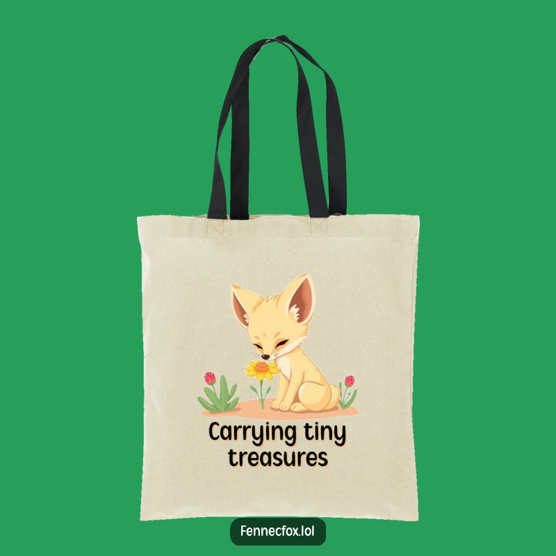 Funny Fennec Fox Flower Tote Bag: Stylish & Hilarious Gift for Shoppers & Nature Lovers