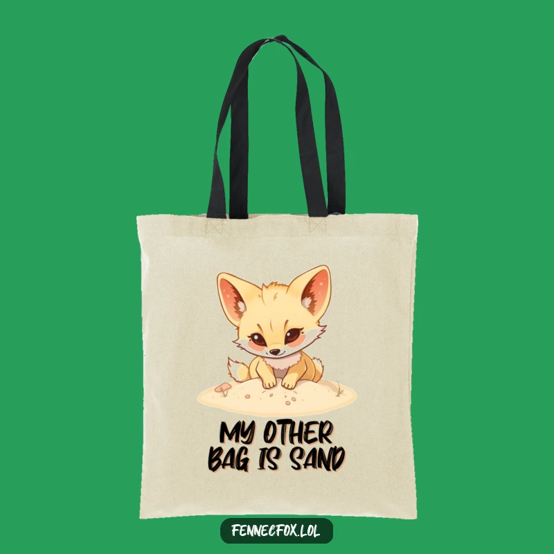 Funny Fennec Fox Digging Tote Bag - Whimsical & Hilarious Carry-All