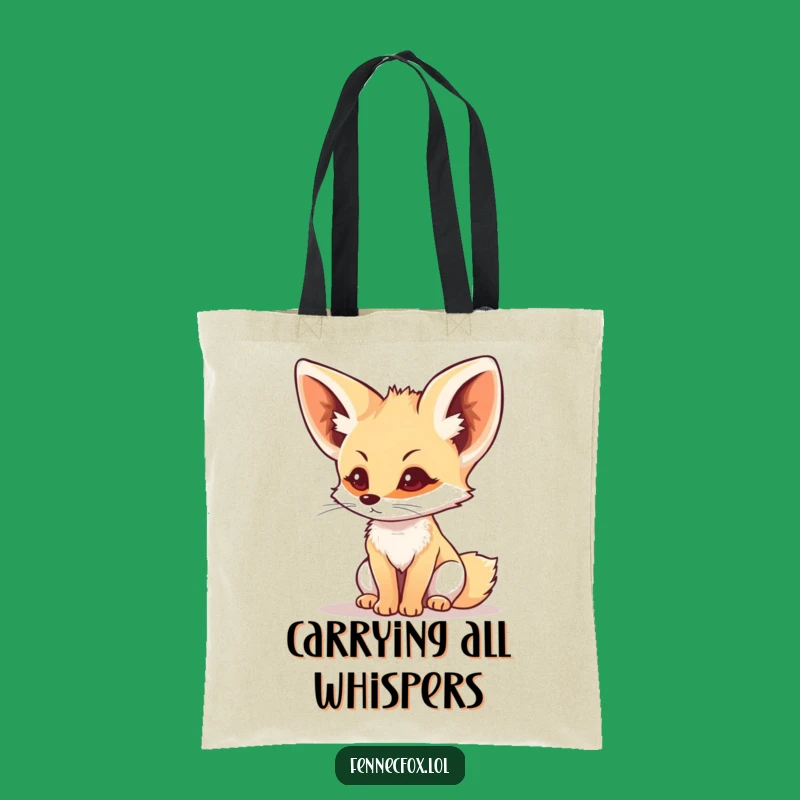Funny Fennec Fox Listening Tote Bag: Carry Your World Hilariously!