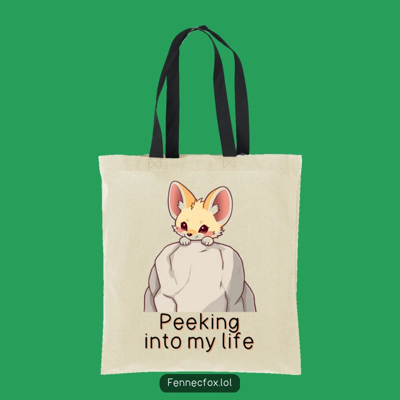 Funny Fennec Fox Peeking Tote Bag - Whimsical & Hilarious Accessory