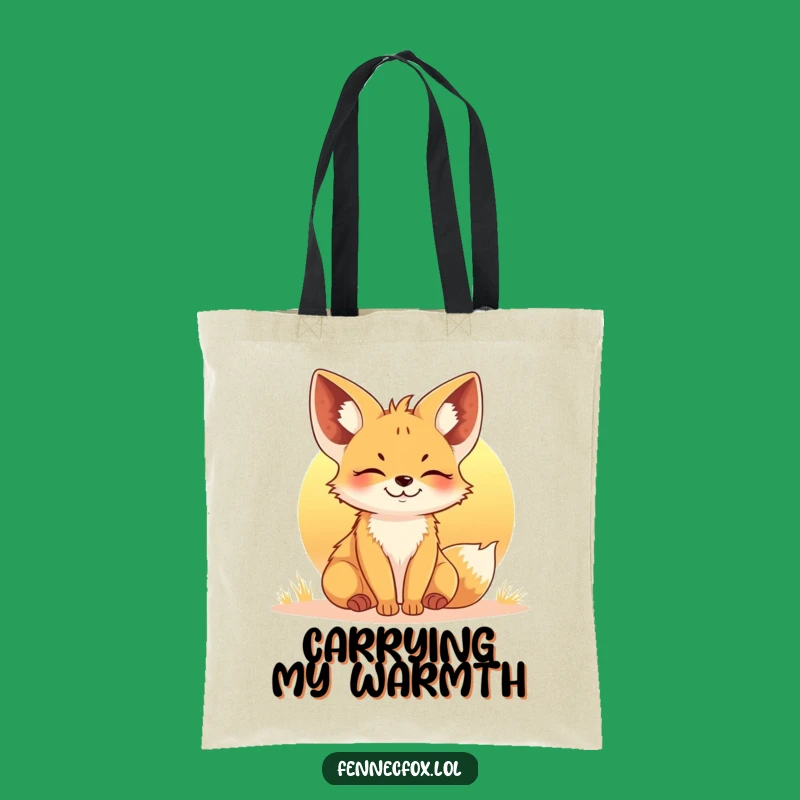Funny Fennec Fox Sunset Tote Bag: Happy Desert Explorer - Practical Humorous Gift