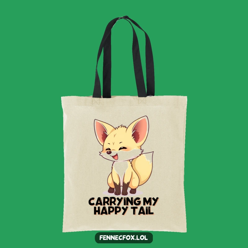 Funny Fennec Fox Tail Wagging Tote Bag - Carry Your Essentials with Joyful Foxy Flair