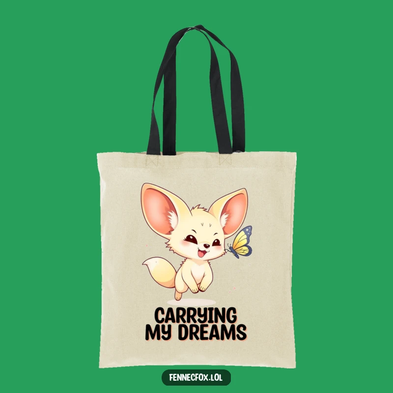 Funny Kawaii Fennec Fox Tote Bag: Carry your essentials with adorable charm.