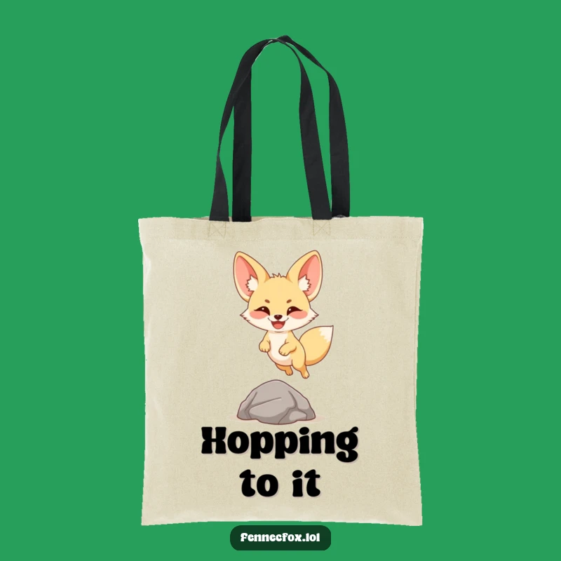Funny Fennec Fox Leap Tote Bag: Spacious Cartoon Carryall, Ideal Gift