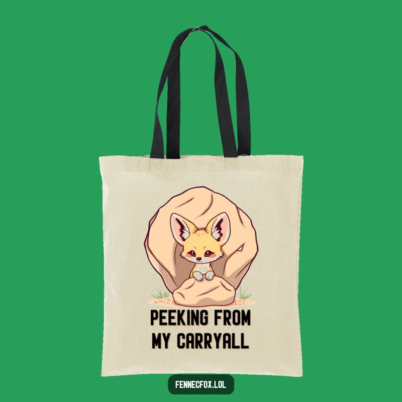 Funny Fennec Fox Peek-a-Boo Tote Bag - Carry Your Secrets with Foxy Charm