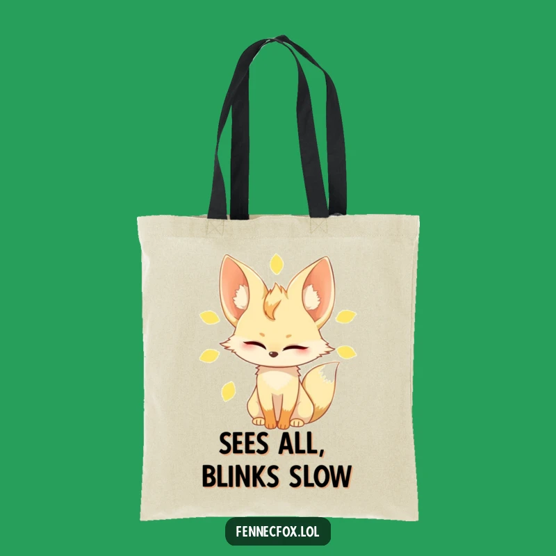 Funny Fennec Fox Tote: Hilarious Sun-Blinking Desert Carry-All Bag
